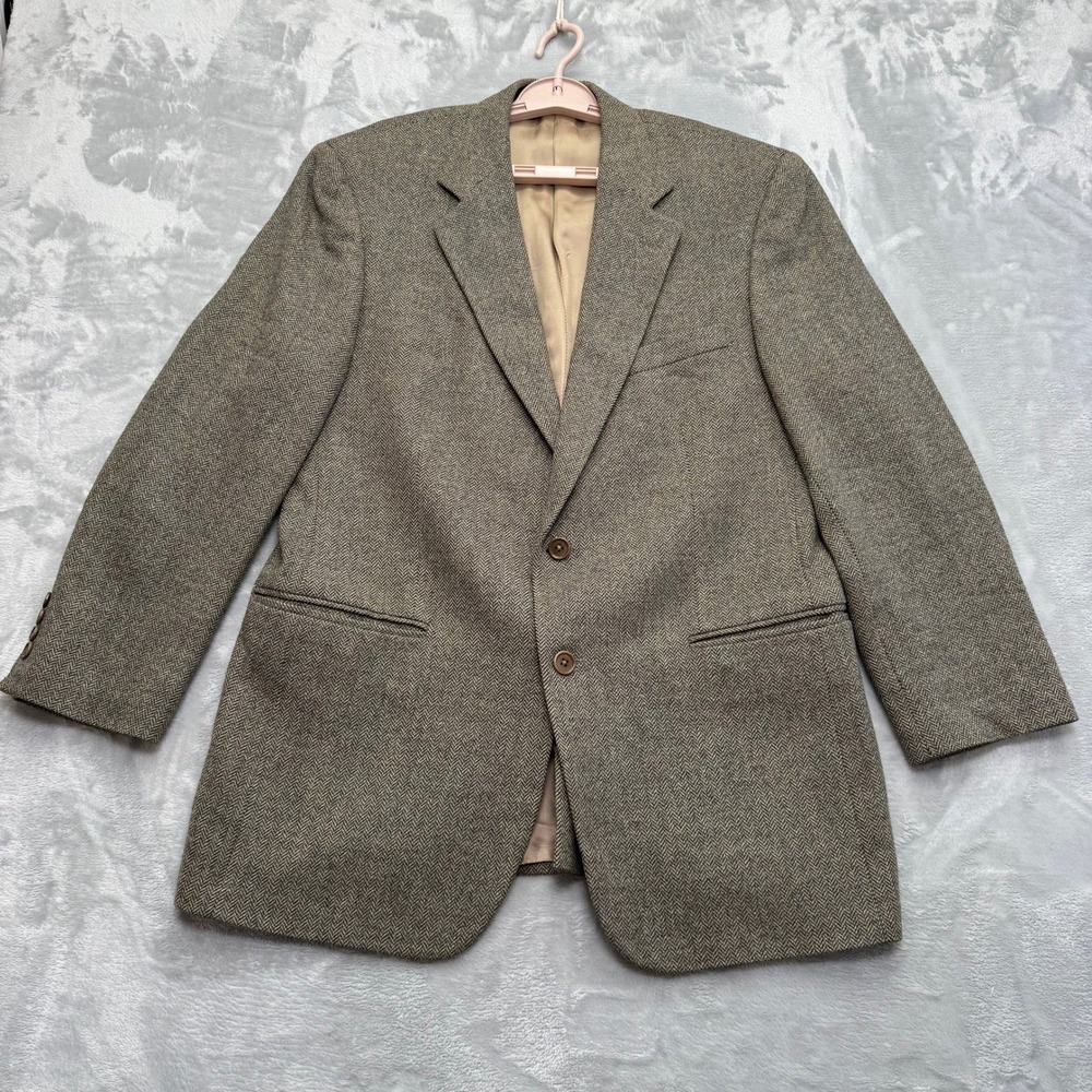 Brooks Brothers Sport Coat Men 41R Brown Herringbone 2 Button Blazer Wool Jacket